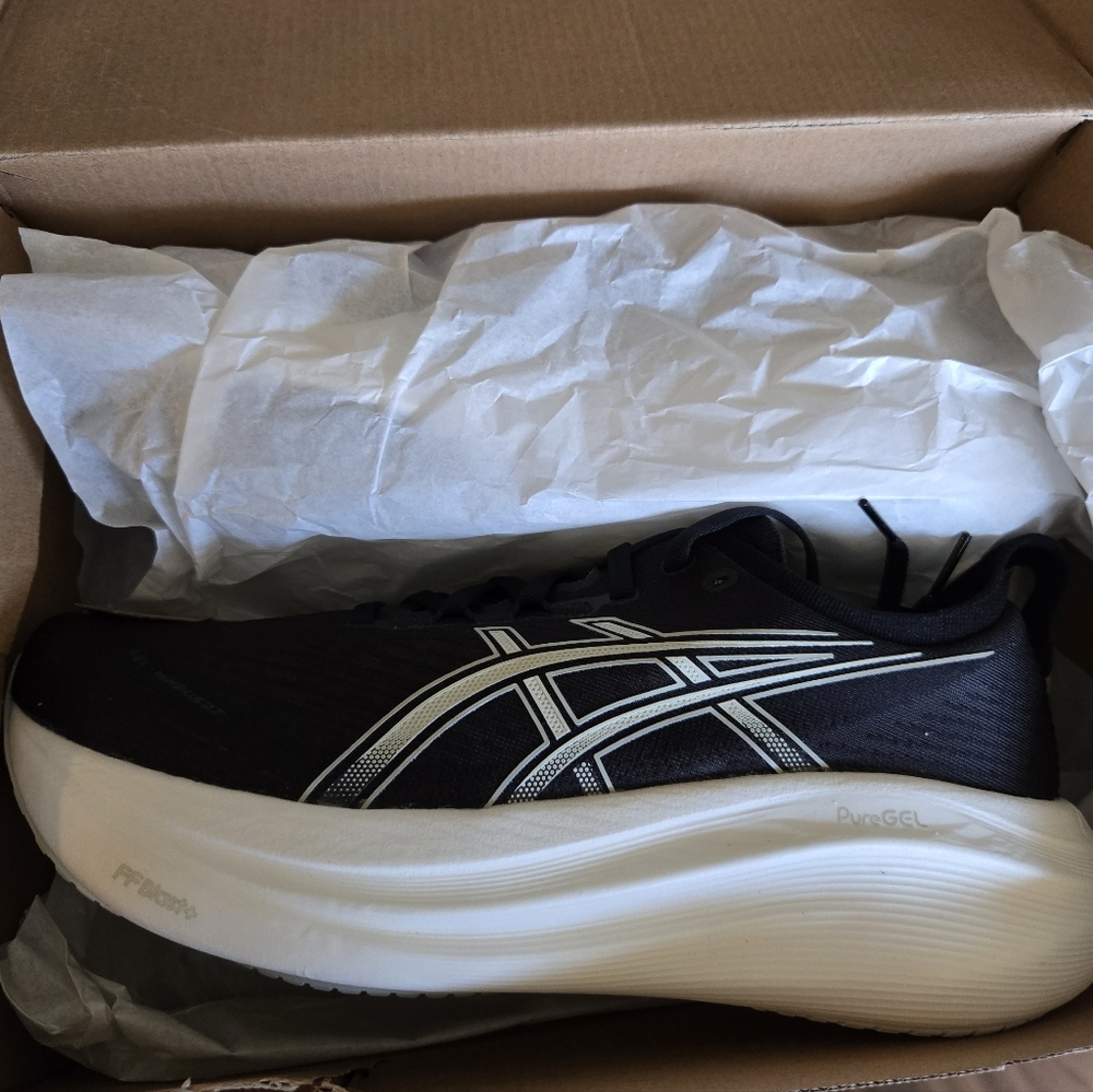 ASICS Black Running Sneakers with White Midsole